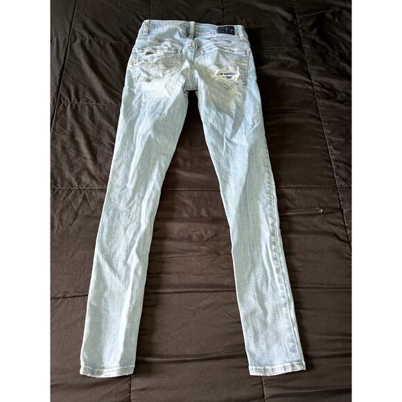 American Eagle high rise jegging distressed jeans womens 2 urban grunge punk - Picture 5 of 8